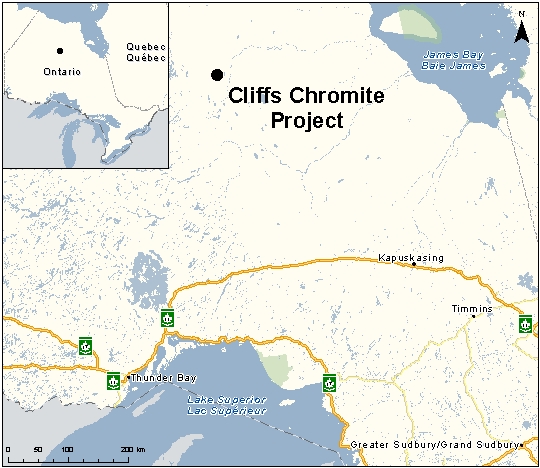 Map depicting the location of the project, as described in the current document.