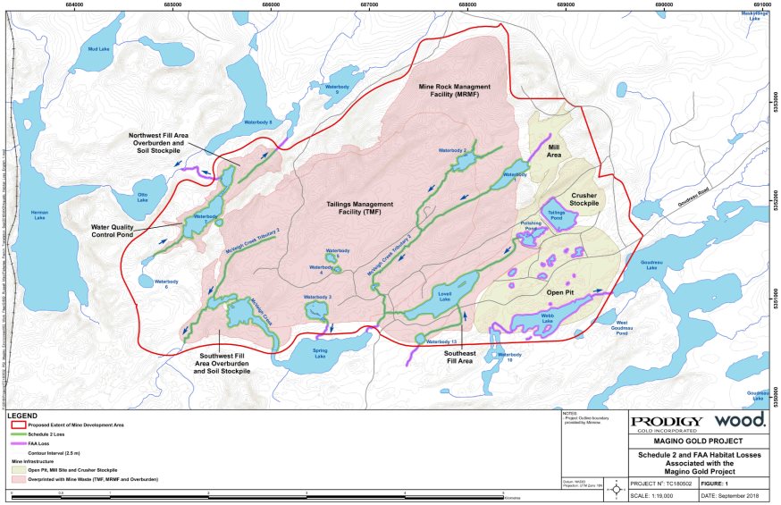 Figure 6: - Surface water features associated with the Magino Gold Project