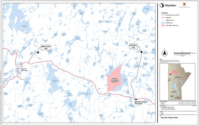 Figure 1 Regional Location of the Lynn Lake Gold Project