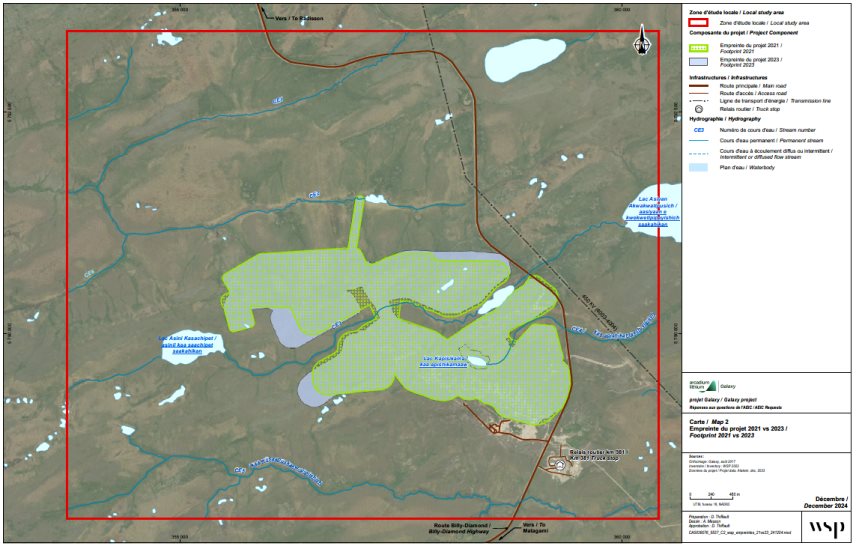 Figure 2. Proposed footprint of modified Project versus 2021 project footprint.