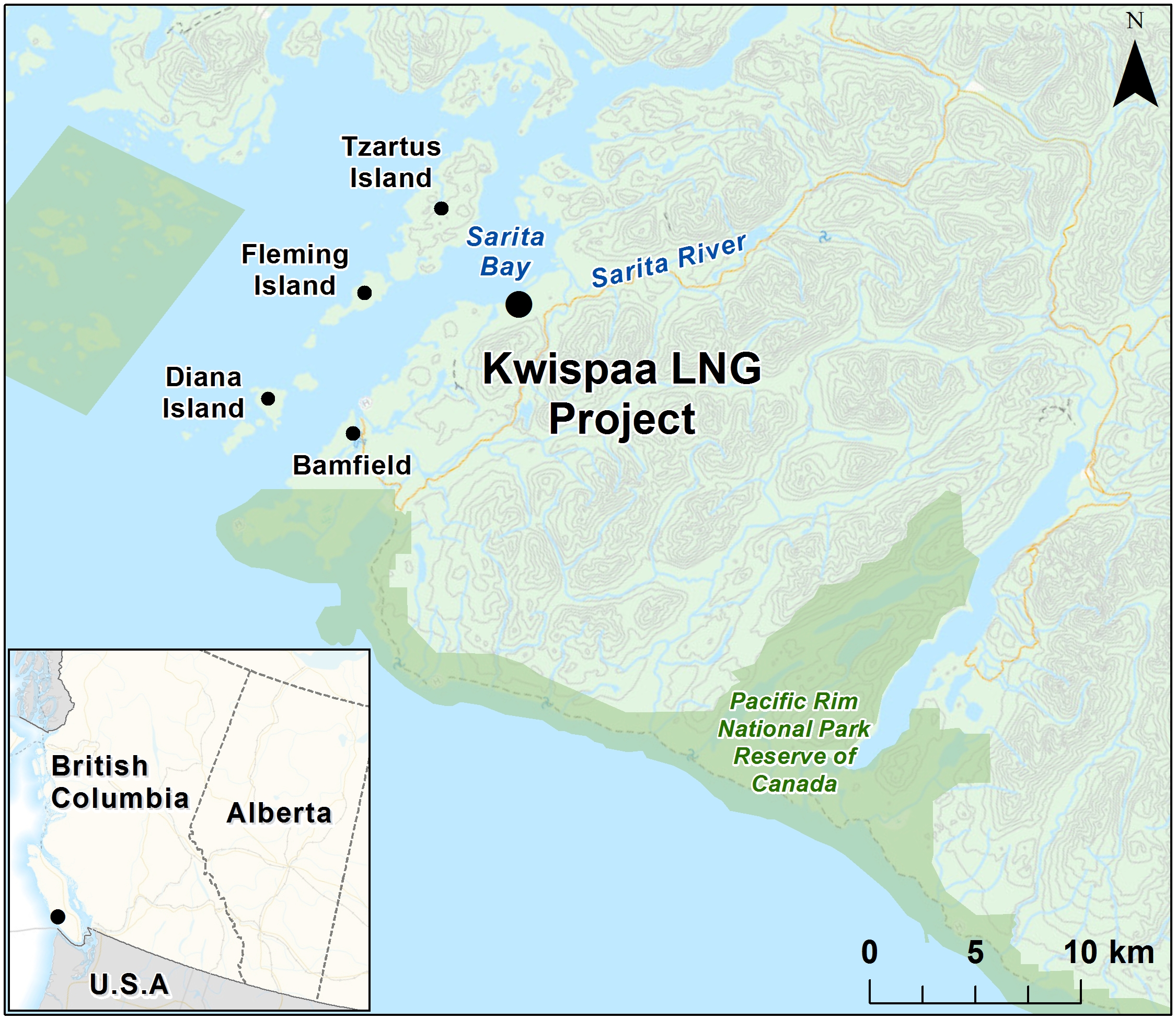 Map depicting the location of the project, as described in the current document.