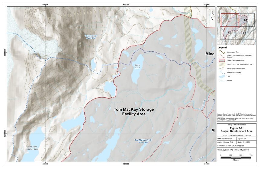 Figure 2-1 Project Development Area for the Eskay Creek Revitalization Project (Detailed)
