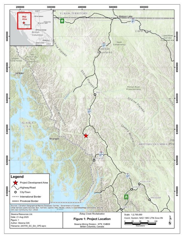 Figure 1 Location of the Eskay Creek Revitalization Project
